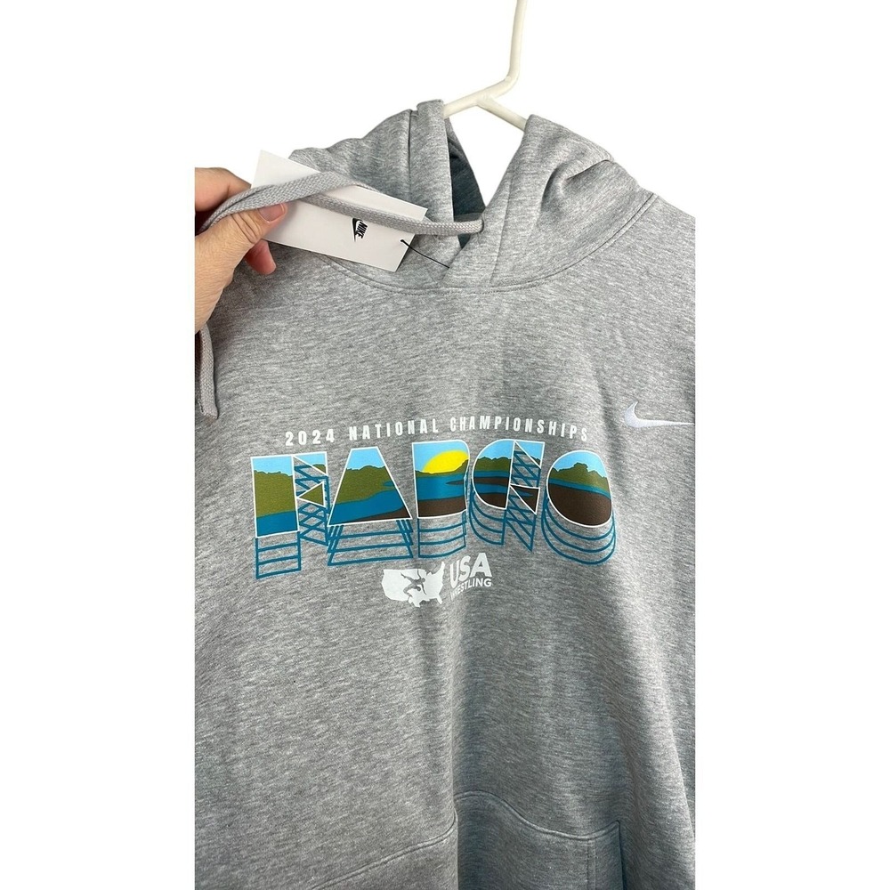 Nike Hoodie Gray 2024 USA Wrestling Fargo National Championships Mens XXL - Picture 2 of 3